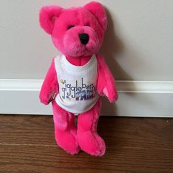 Giggle berry fair plush 9.5 inch pink bear.