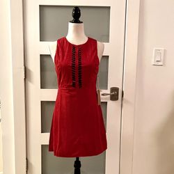 Blush Noir Sleeveless A Line Dress in Red size S
