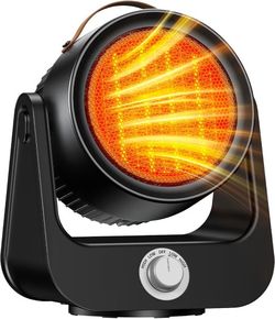 HETRAROOT 1500W PTC Ceramic Garage Heater Electric, 250Sq.ft 1S Heating, 100° Vertical & Horizontal 3D Swing & 4Modes, Patio Heaters for Outdoor Use, 