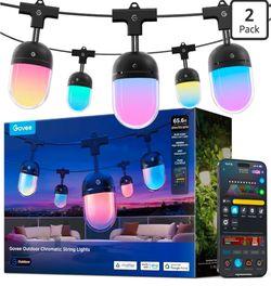 NEW Govee Outdoor Chromatic String Lights 65.6FT RGBIC Smart Patio Lights H7046
