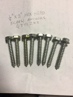 Count 243 Screw Anchors 1/4” X 2” Hex-Head Screw Anchors