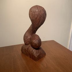 MCM Vintage Abstract Wooden Statue