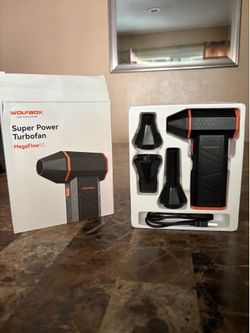 WOLFBOX MegaFlow 50 Compressed Air Duster-110000RPM Super Power Electric Air Duster, 3-Gear Adjustable Mini Blower with Fast Charging, Dust Blower for
