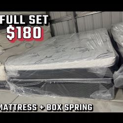Full Size Pillow Top Mattress With Box Spring Included 