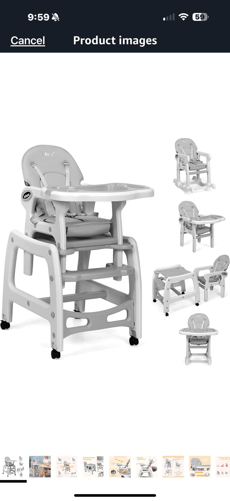 Baby Seat/ Feeding Chair With Wheels