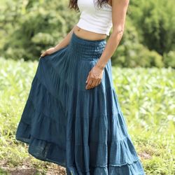 Sheer Teal Blue Maxi Skirt (s. M) — Brand New!