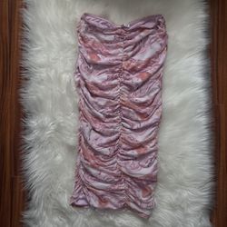 WOMENS PINK SCRUNCHED UP SKIRT SIZE L $1