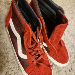 Vans Leather & Suede Unisex Maroon Size 8 Men