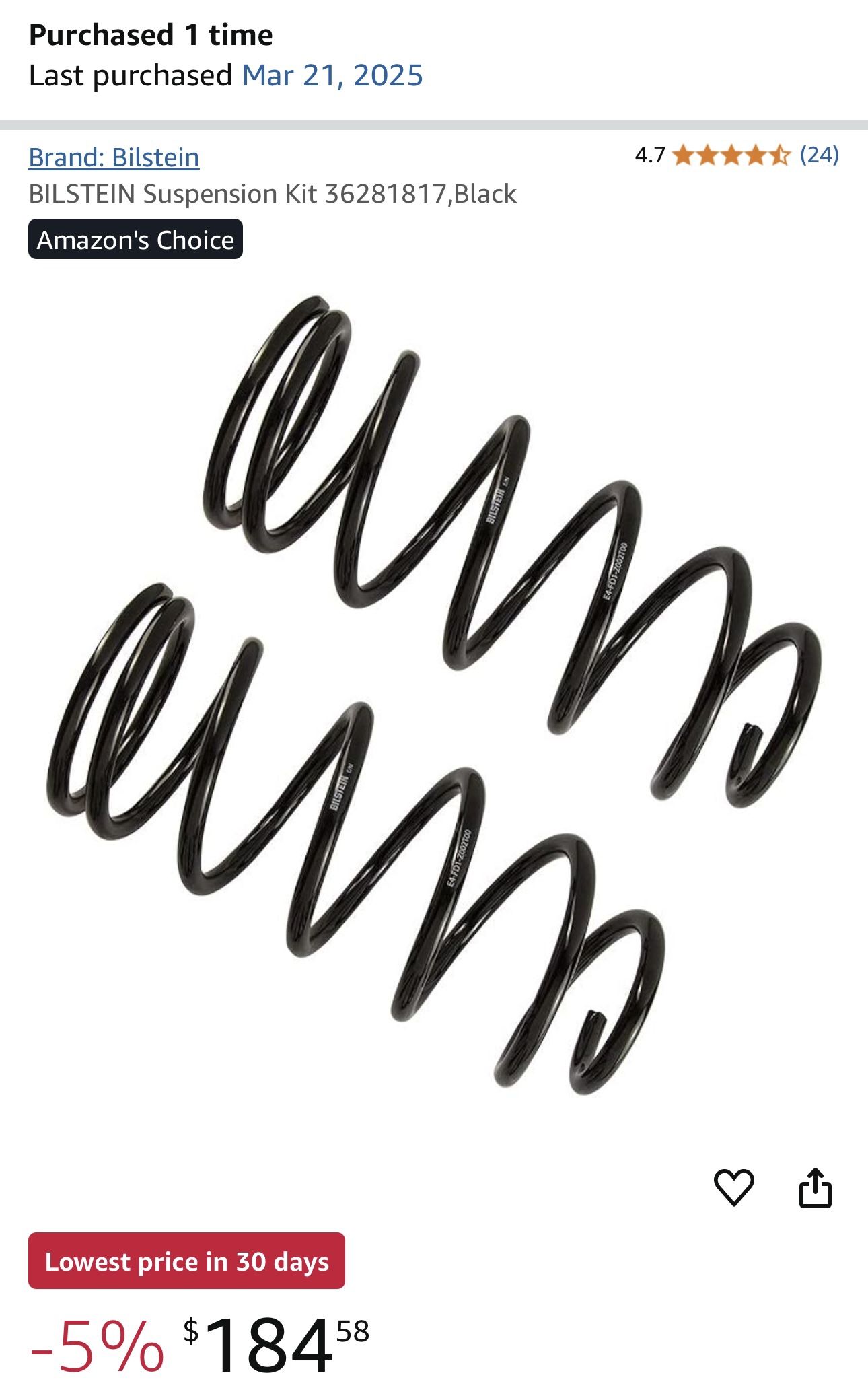 Bilstein Rear Spring