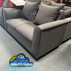 Grey Double Seat Couch Sofa New 