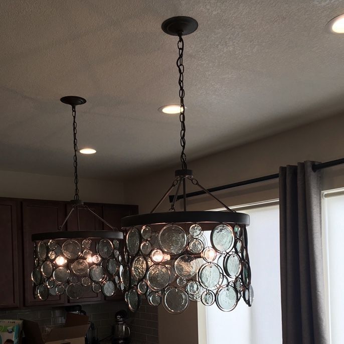 Emery Recycled Glass Chandelier-Pottery Barn