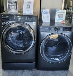 GE Smart Front-Load Washer & Gas Dryer Set – Sapphire Blue