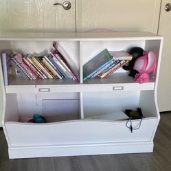 Kids White Storage Cubby Children Books Toys Organizer