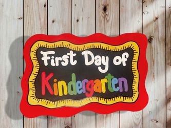 Back to school sign, kindergarten, hand painted