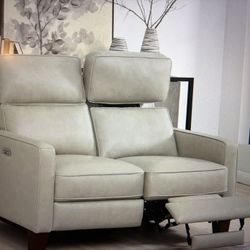 Jackston Leather Power Reclining Loveseat  With Power Headrest