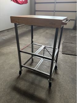 Container Store Origami Kitchen Cart - Butcher Board/Block Cart