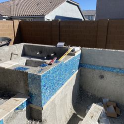 Pool Coping 12x12 Waterline Tile 6x6 Glass Tile 