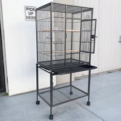 (Brand New) $95 Large 53-inch Parrot Bird Cage Rolling Stand for Parakeet, Cockatiel, Finch, Lovebird