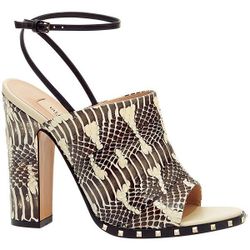 Valentino python print Ayers leather block heel open toe mules sandal size 37