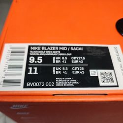 New I'm BOX NIKE Blazer Sacai