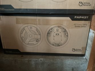 Atlas Ceiling Speakers, Model FAP43T. 4.5” 32W 70V/100V.  4 Brand New Pairs. $400