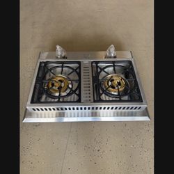 Lion Stainless Steel Drop In Propane Or Natural Gas Double Side Burner