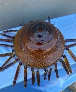 Vintage amber glass lampshade