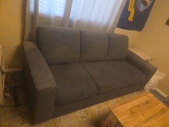 Dark Gray  couch.        Living Spaces
