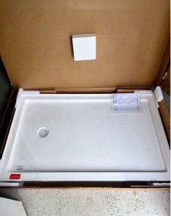 60”X36” Shower Base Pan Left Drain in White stand up bath bathroom