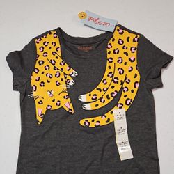 Girl Tee Shirt Size 4/5 Cat & Jack Tiger Design