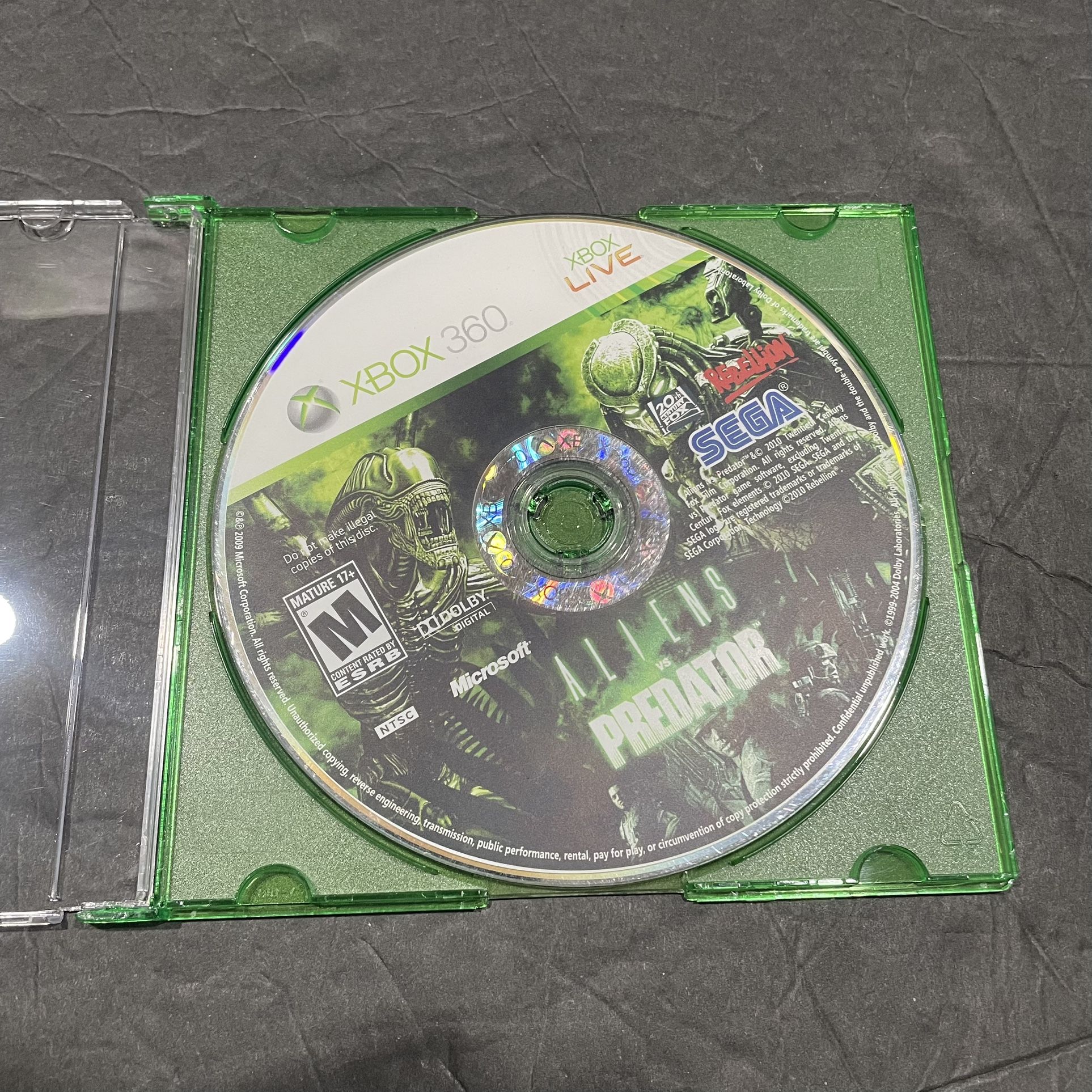 Microsoft Xbox 360 Aliens Vs Predator