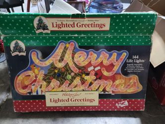 Lighted greetings Merry Christmas Dancing Lights Hanging Xmas