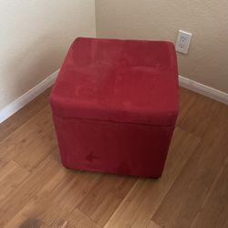Red Storage Ottoman 