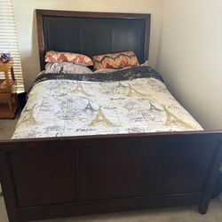 queen size frame and mattress for sale