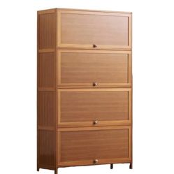 Flip-top Hidden Display Cabinet, Display Case Can Bear About 50 Kilograms Per Layer, Bamboo Products
