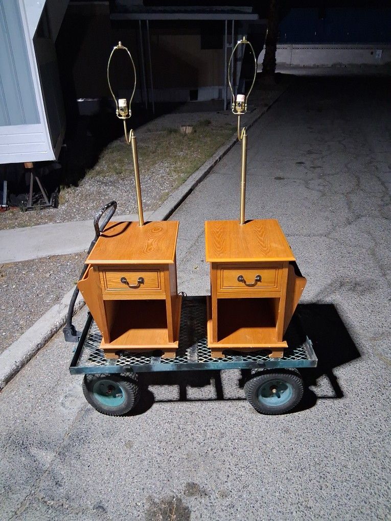 Two End Tables With Lamps. No Shades.