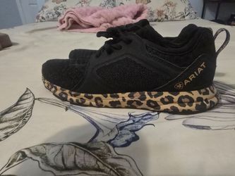 Ariat Black Sneakers with Leopard Print Sole