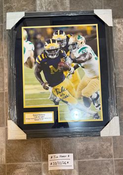 Denard Robinson Framed Signed Photo Michigan/ND 2011 First Big House Night Game