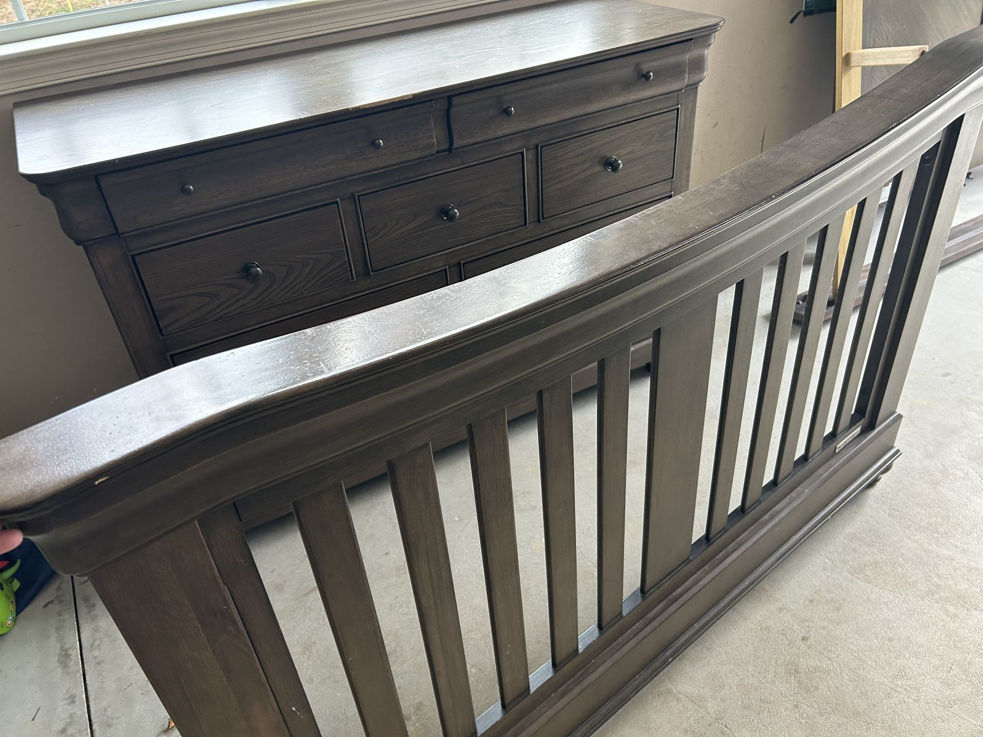 Toddler Crib, Dresser, Full Size Bed (set)