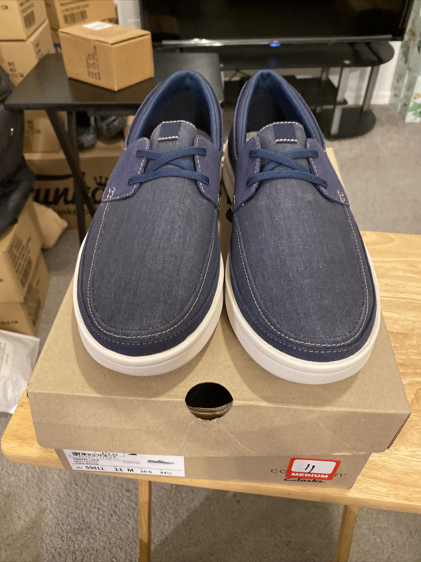 Clarks Men's Cantal Lace Sneaker, Navy Canvas, Size, 11 M US / 10 UK / 44.5 for Sale in Hill, FL - OfferUp