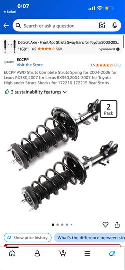 ECCPP AWD Struts Complete Struts Spring