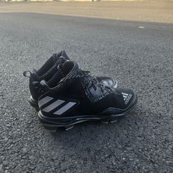 Adidas Baseball Cleats Men's Size 10 Black Metal/Plastic Molded Cleats