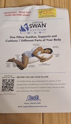  Contour Swan Body Pillow w/Pillowcase & Mesh Laundry