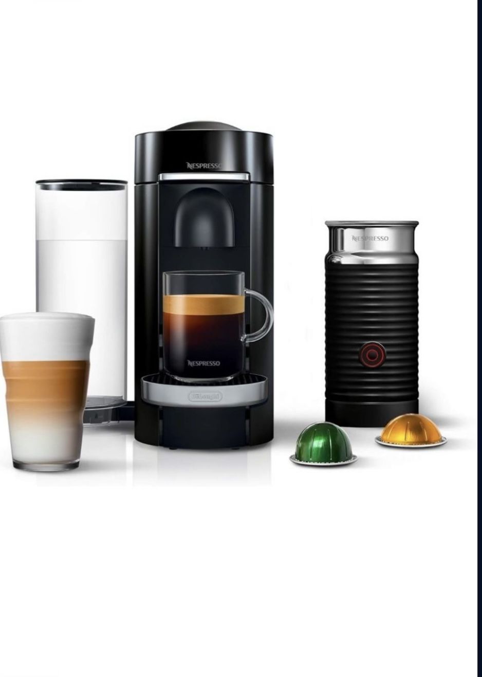 New Nespresso VertuoPlus Machine Bundle with Aeroccino Milk Frother