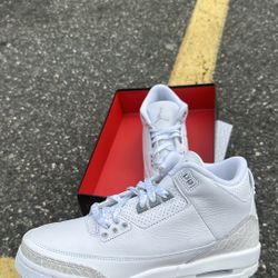 Jordan 3 Retro Pure Silver 4.5Y-5Y-5.5Y-6Y-6.5Y-7Y