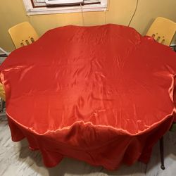 Red Satin Table Cloth 