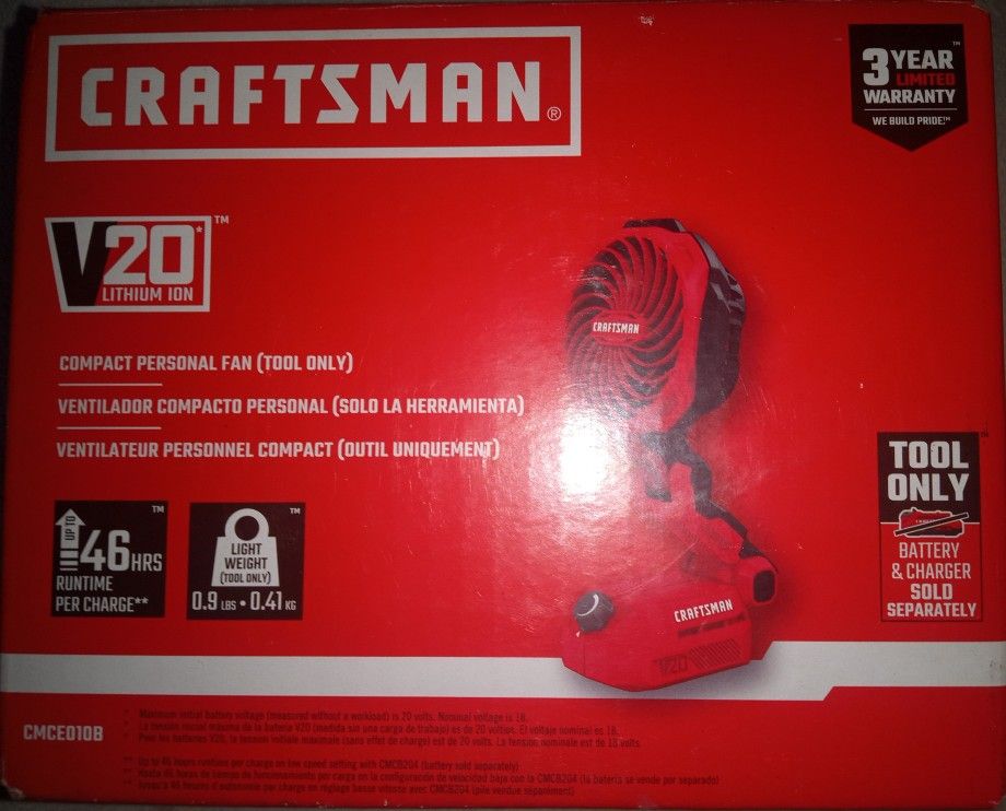 Craftsman 20 Volt Max Compact Personal Fan