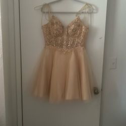 XS Champagne Color Dress. 