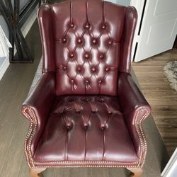 Vintage Wingback Leather Chair