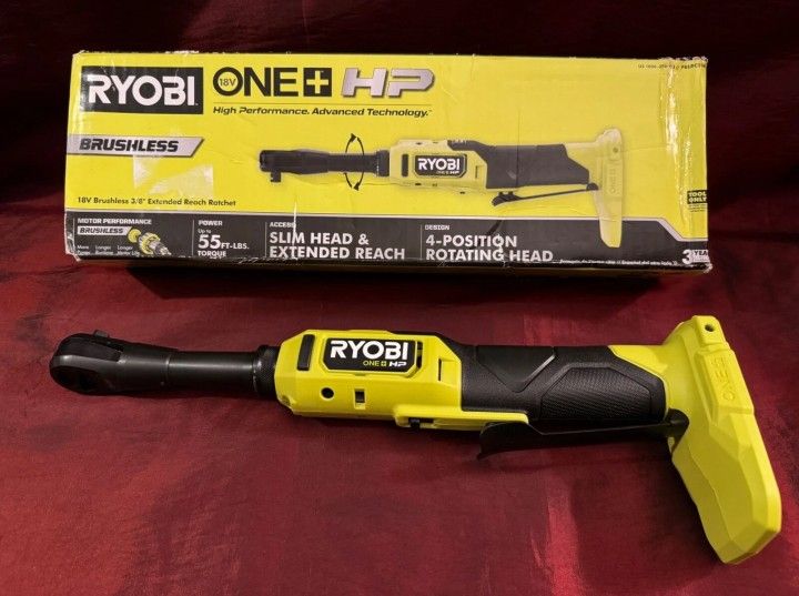 RYOBI ONE+ HP 18V Brushless Cordless 3/8 in. Extended Reach Ratchet (Tool Only)